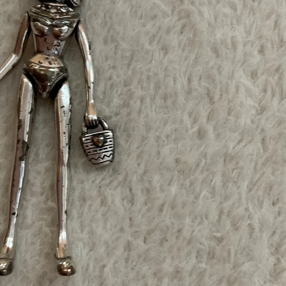 Silver Figurine Brooch